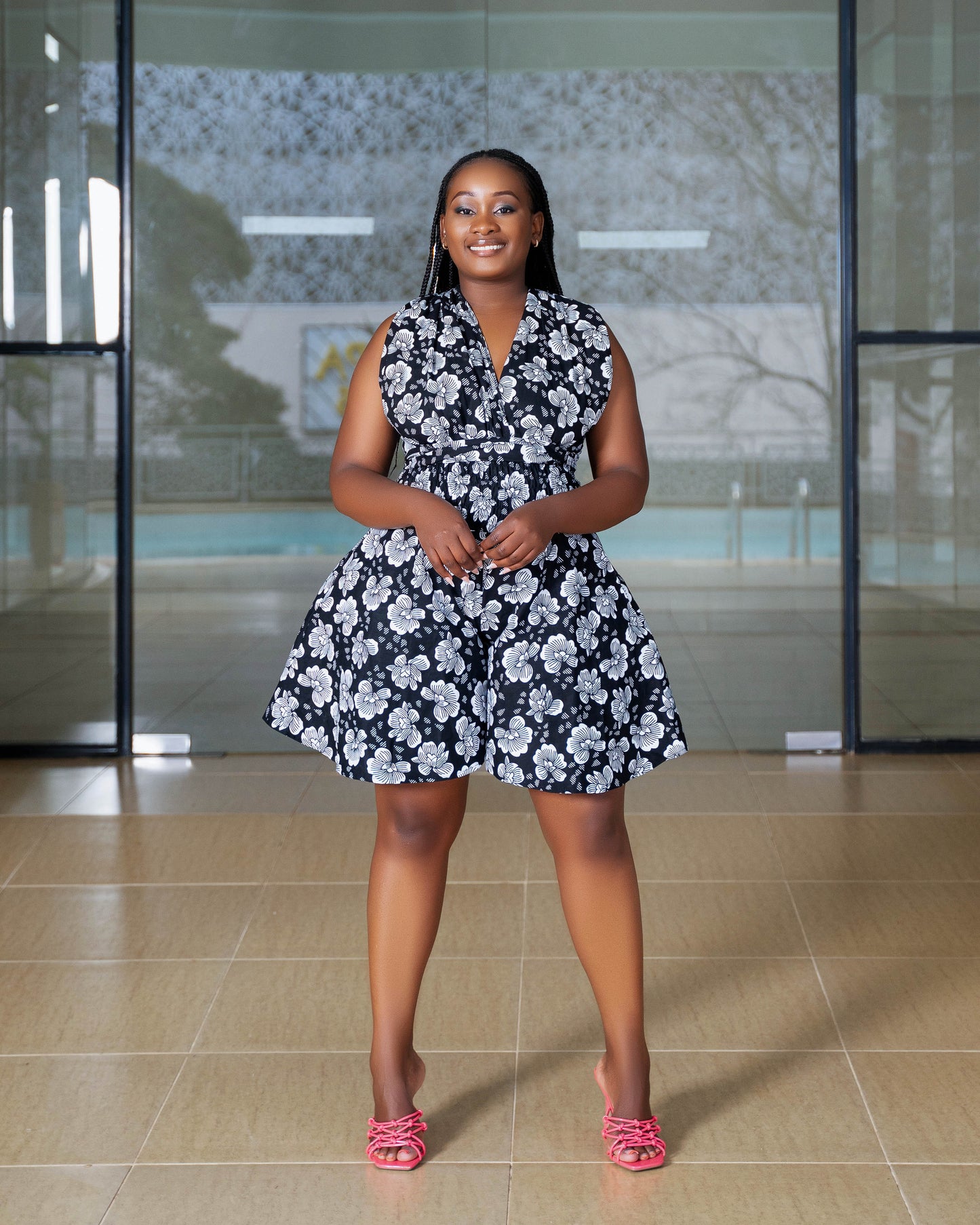Ndio Versatile African Print Infinity Romper - Black