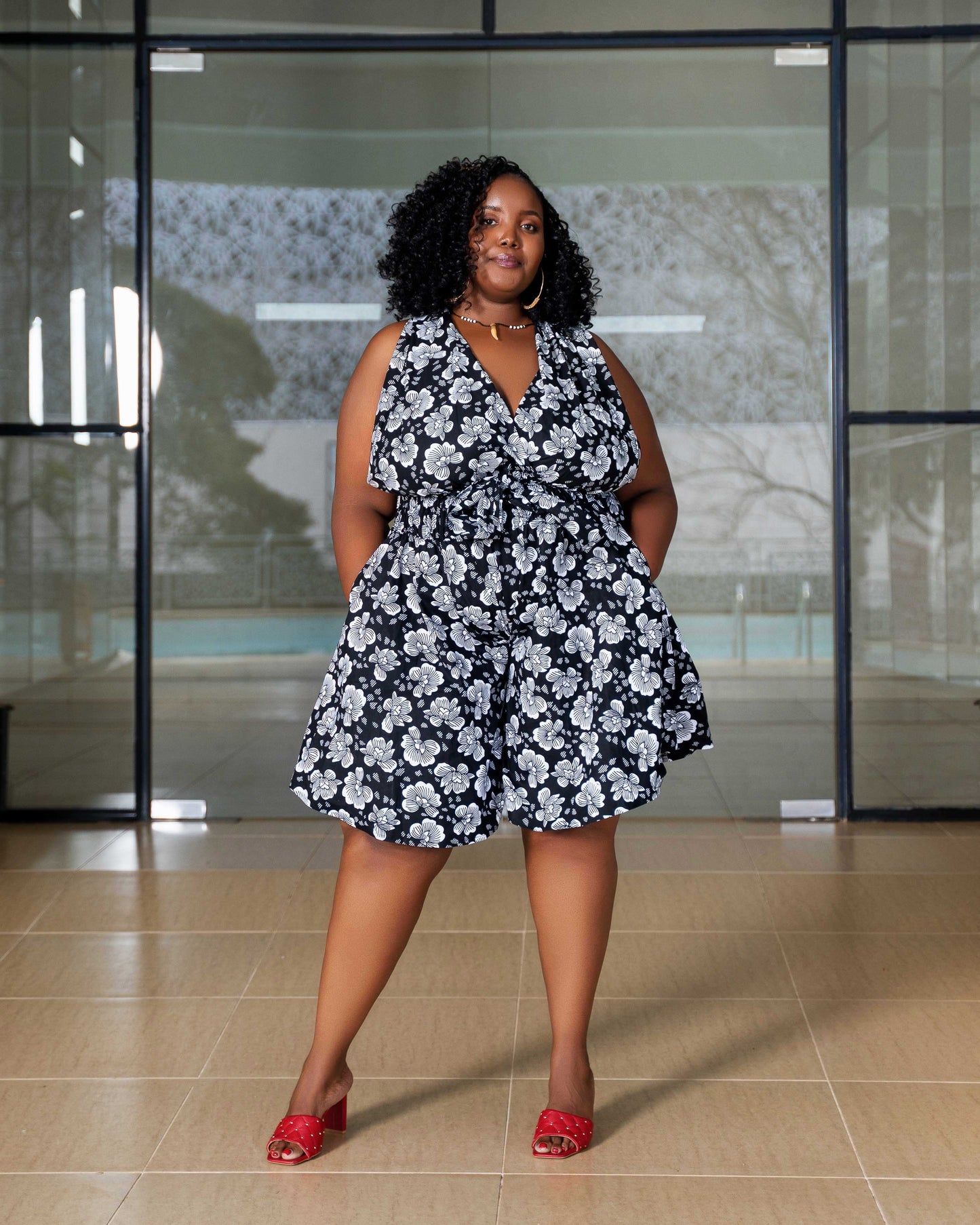 Ndio Versatile African Print Infinity Romper - Black