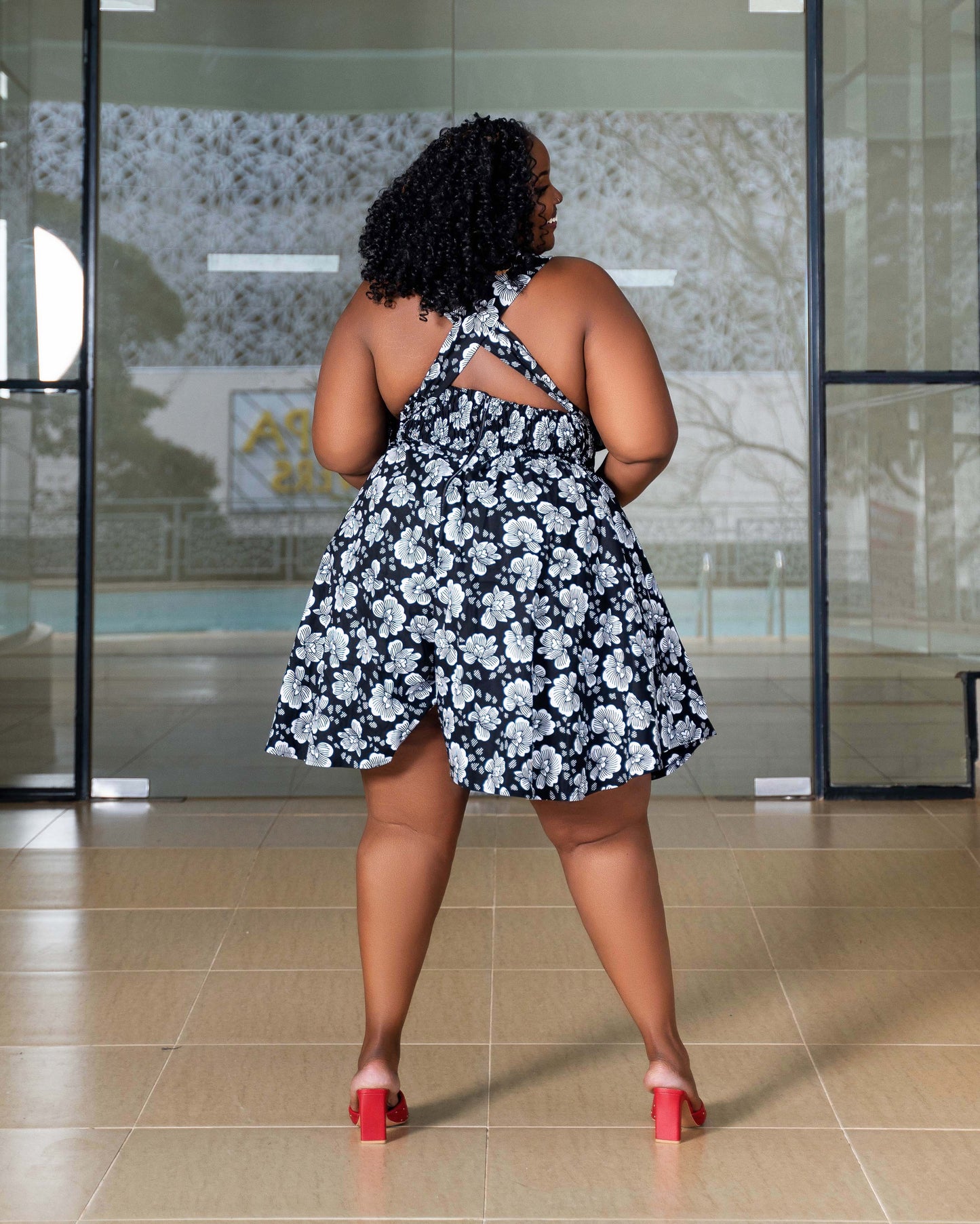 Ndio Versatile African Print Infinity Romper - Black
