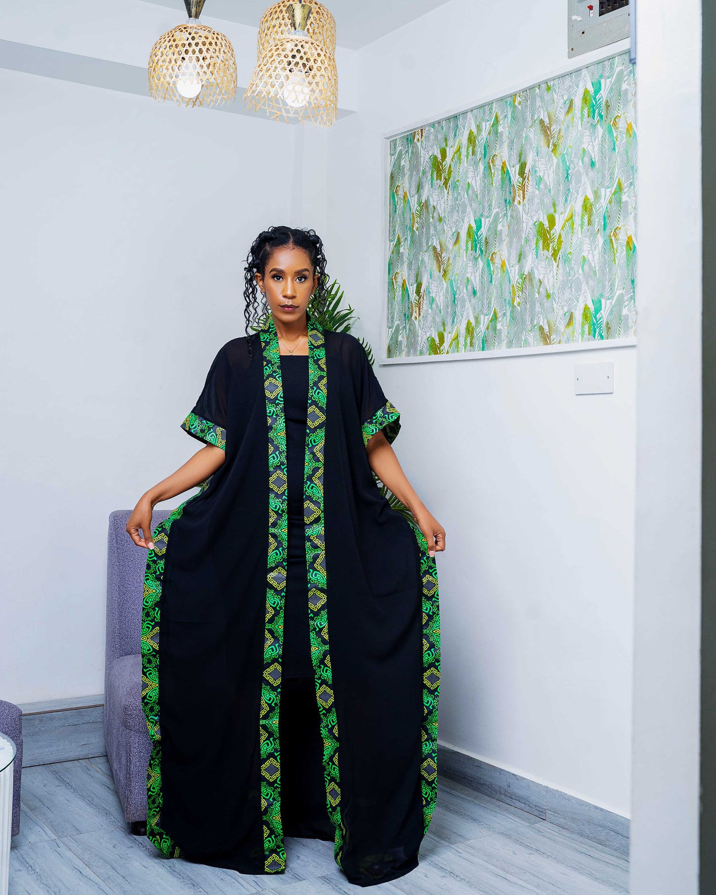 Lola Chiffon Kimono- Green