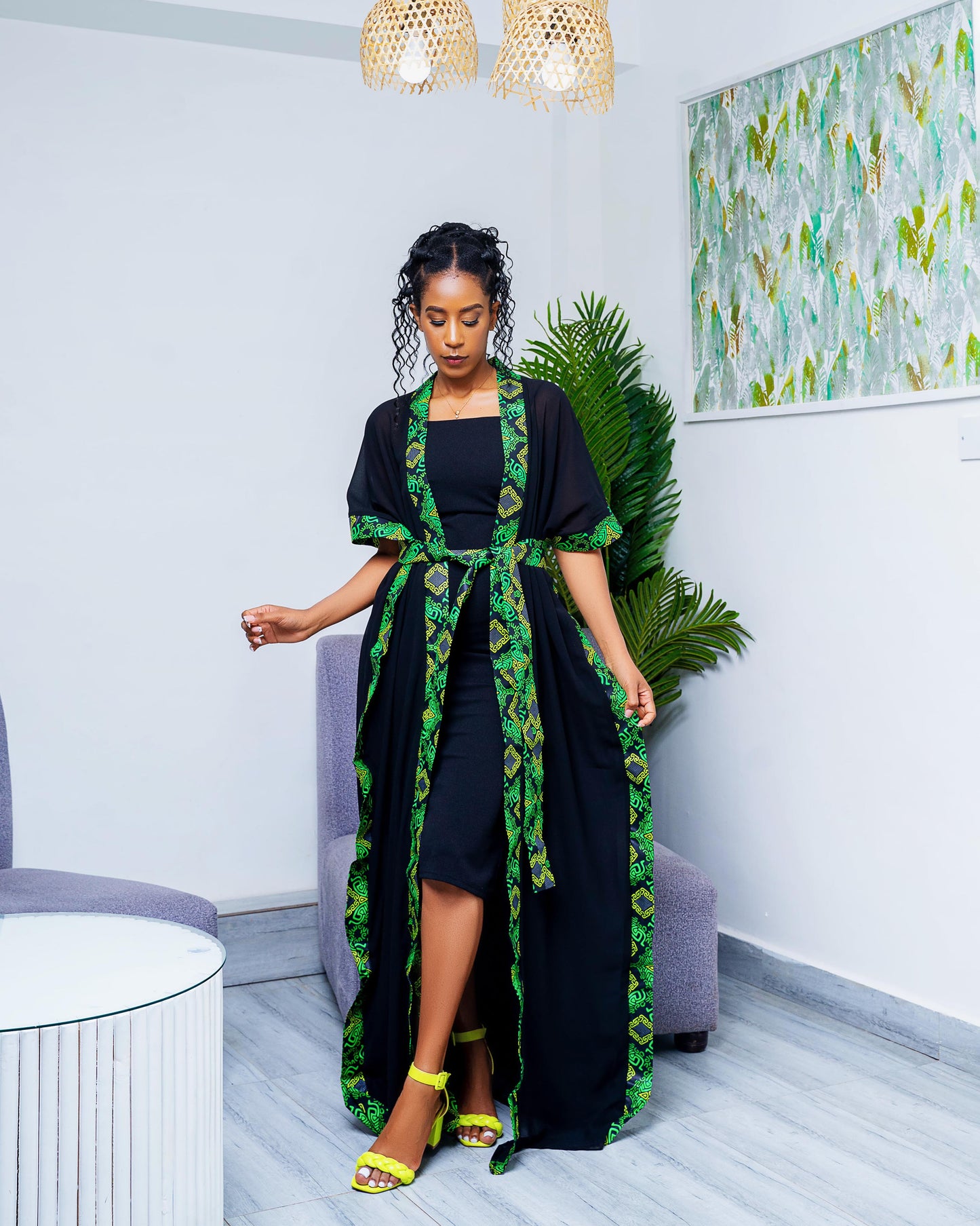 Lola Chiffon Kimono- Green