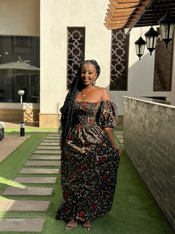Lara Women's African Print Maxi Dress