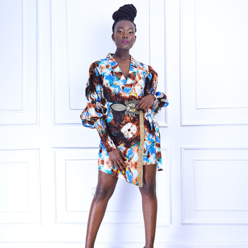 Farhia Women's African Print Wrap Dress