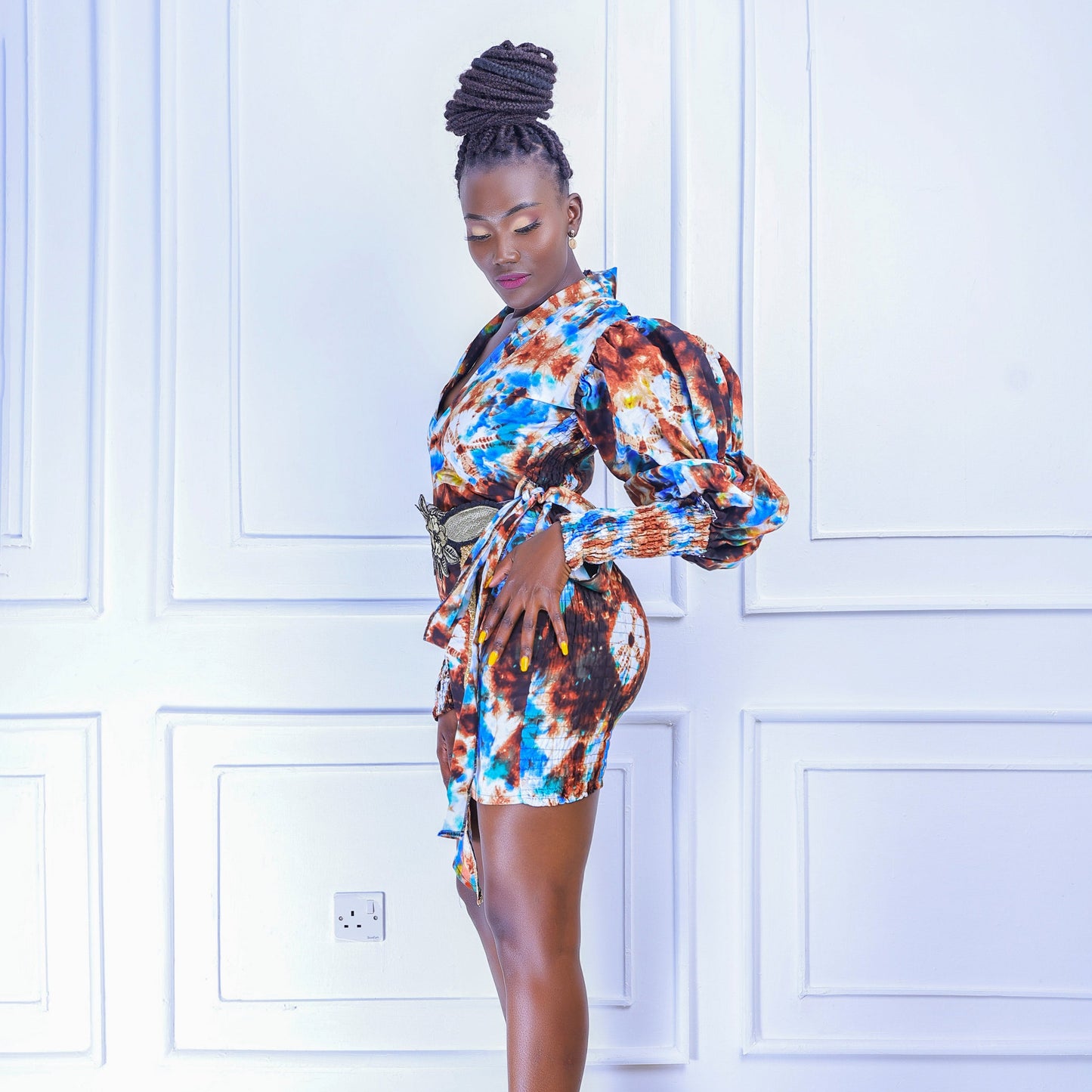 Farhia Women's African Print Wrap Dress
