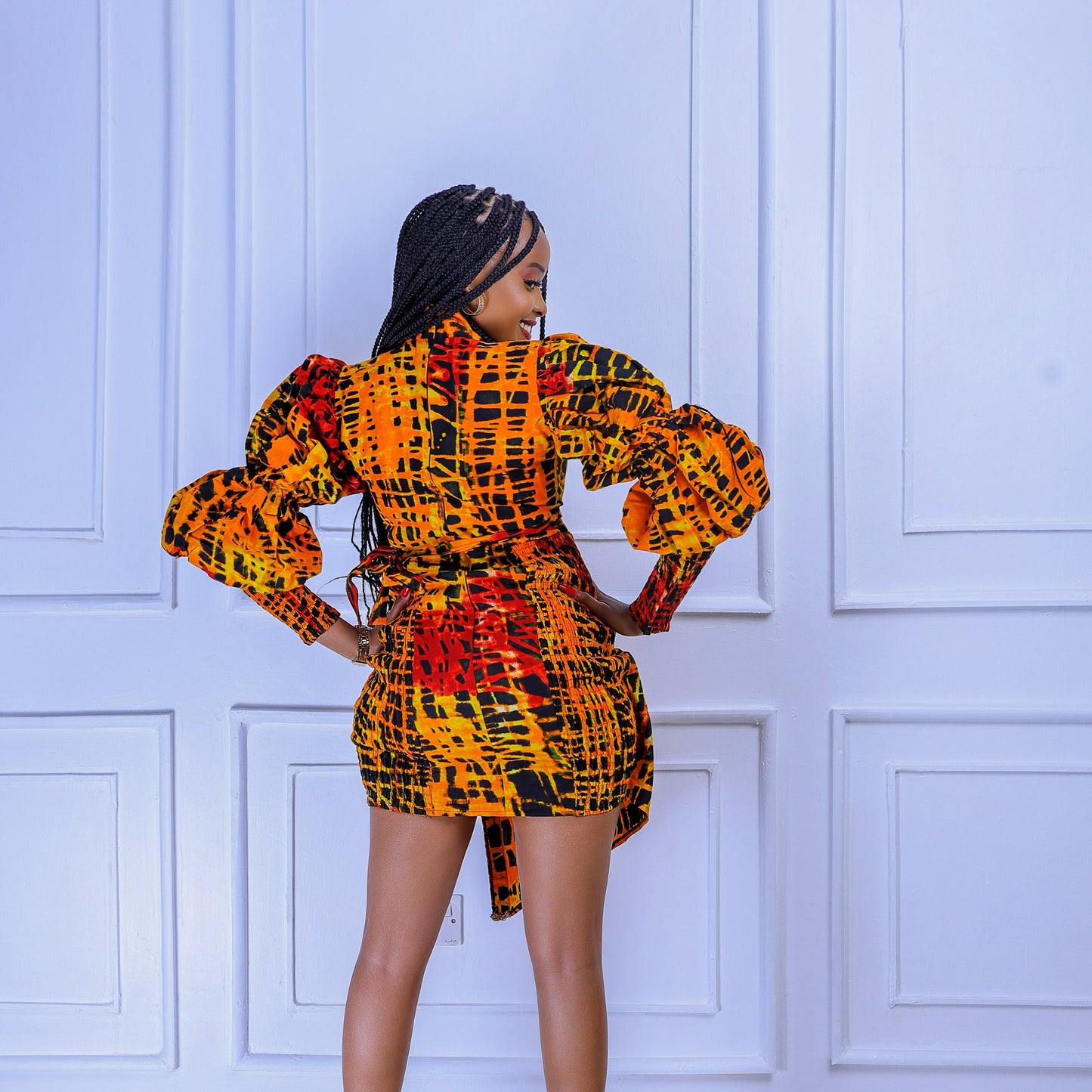 Farhia Women's African Print Wrap Dress