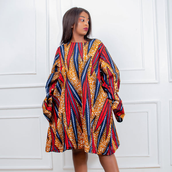 Shahina Women's African Print Free Flowing Dress