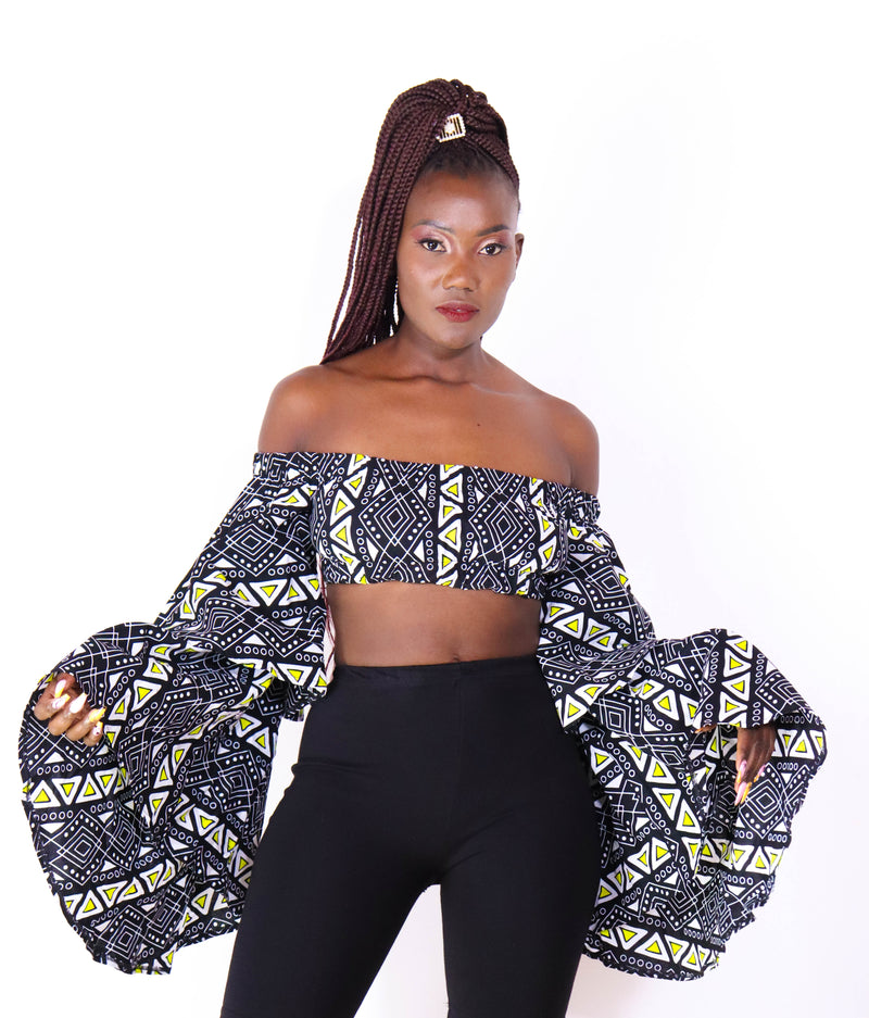 Eva Women's African Print Crop Top