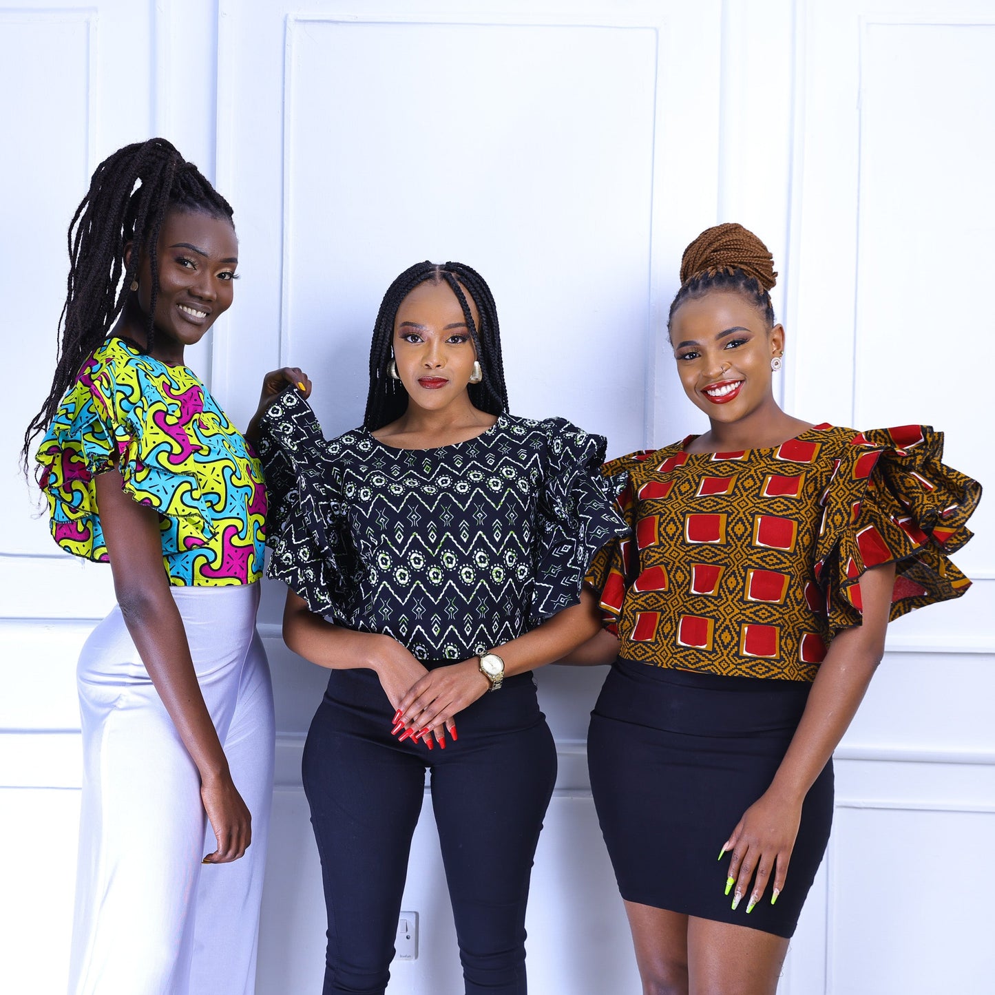 Nalah Women's African Print Ruffle Top