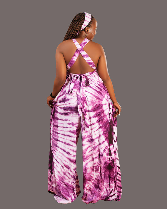 Wema Women's Backless Jumpsuit - Purple