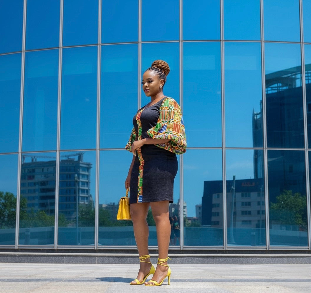 Maza Women's African Print Mini-Dress (Kente)