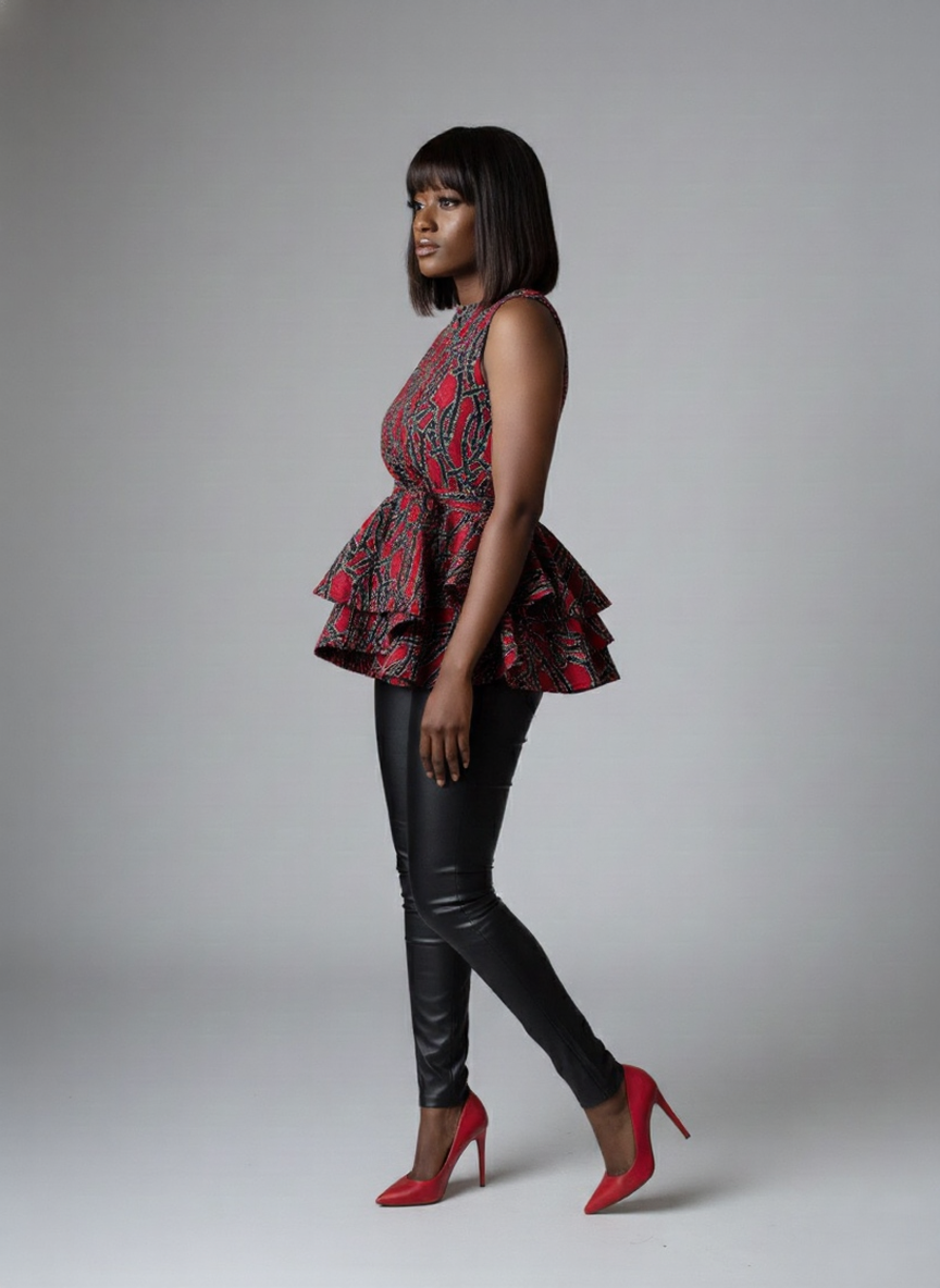 Zola Top - Red and Black