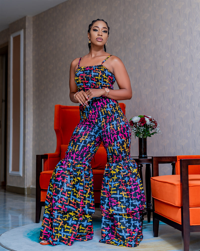 Kimi Women's African Print Bell Pants - Star