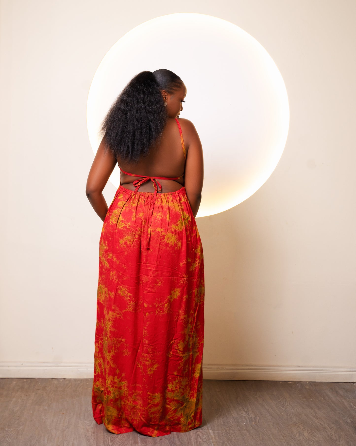 Zia Backless Maxi Dress | with in built boob support and head wrap