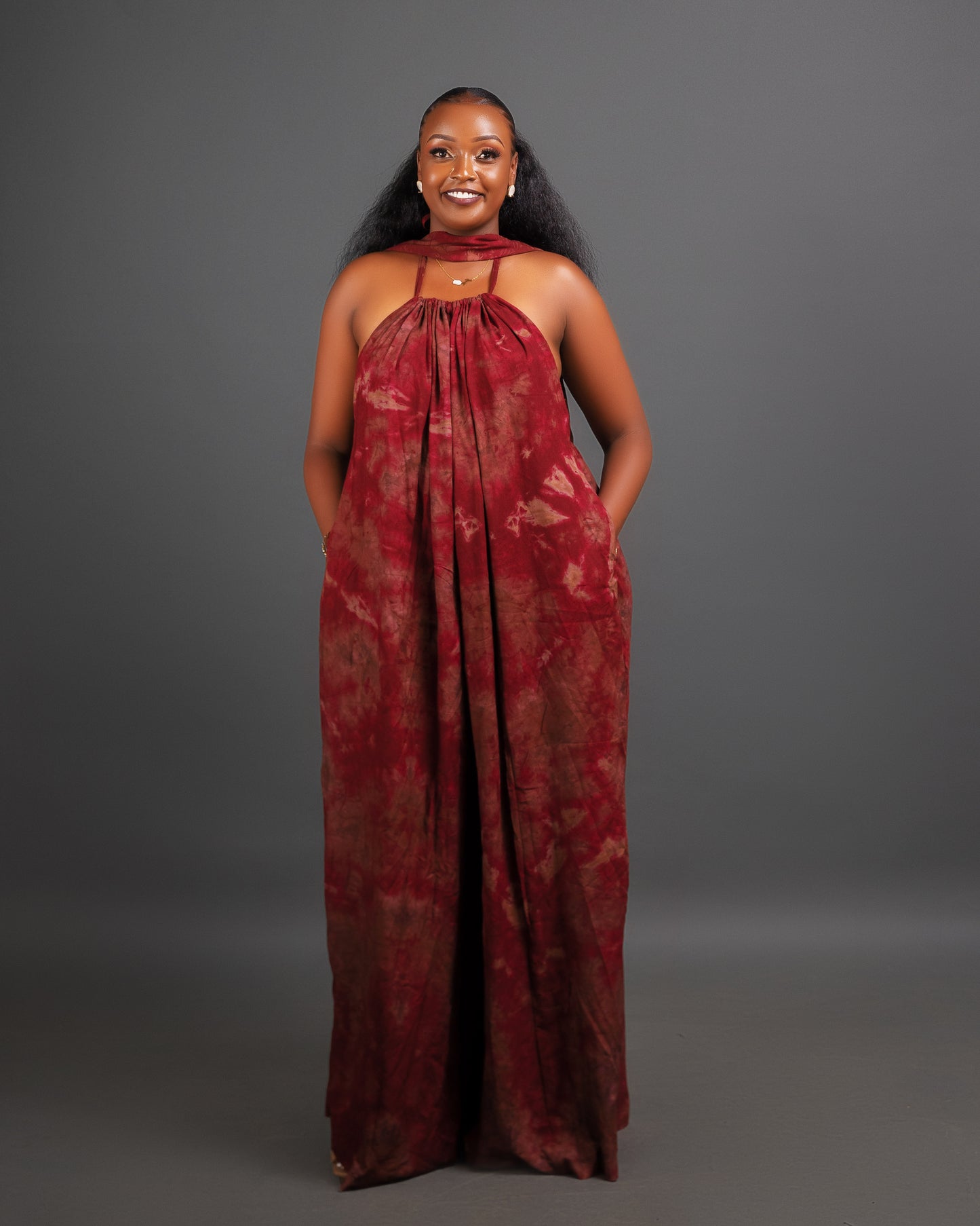 Zia Backless Maxi Dress | with in built boob support and head wrap