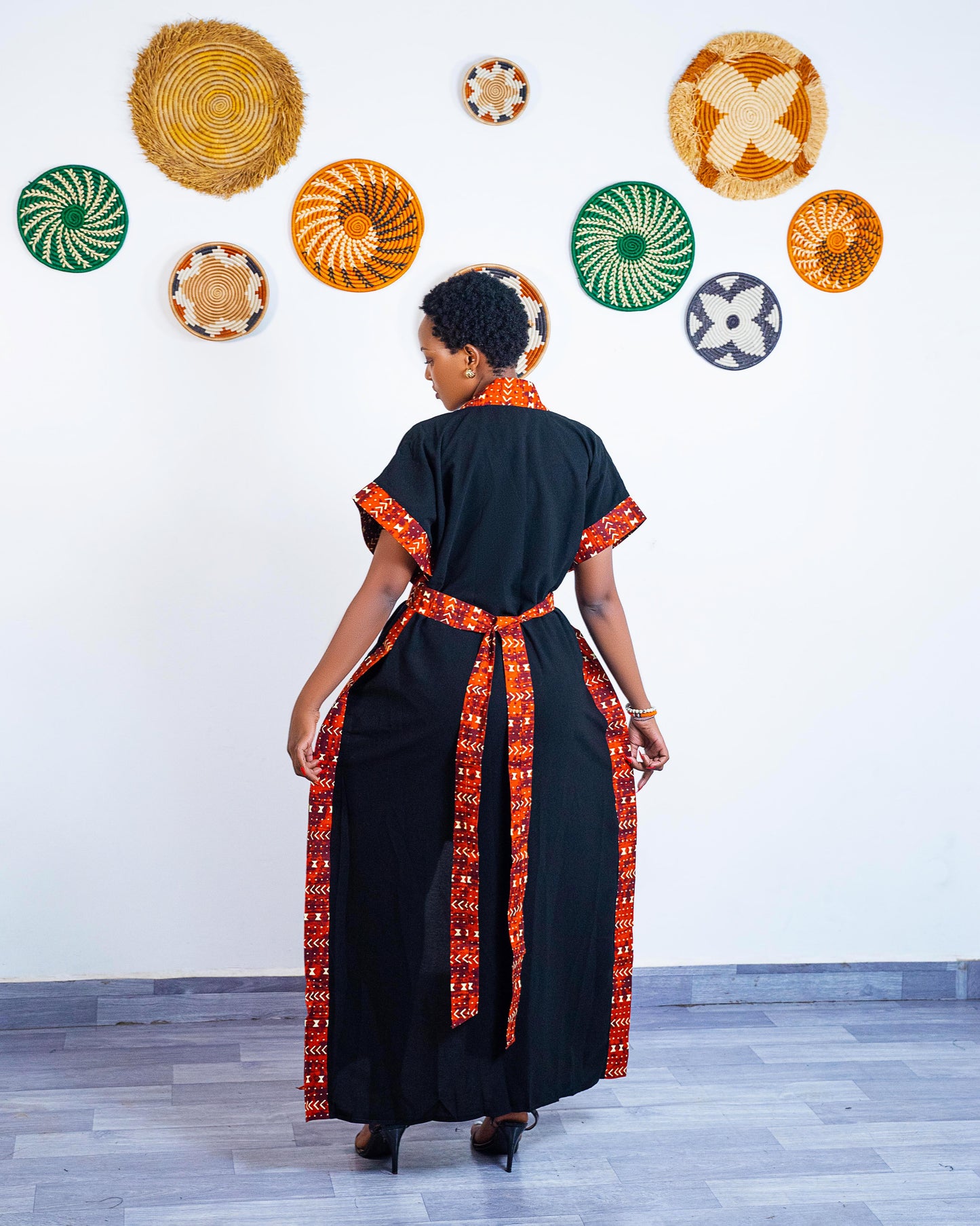 Lola Chiffon Kimono  - Red/Gold