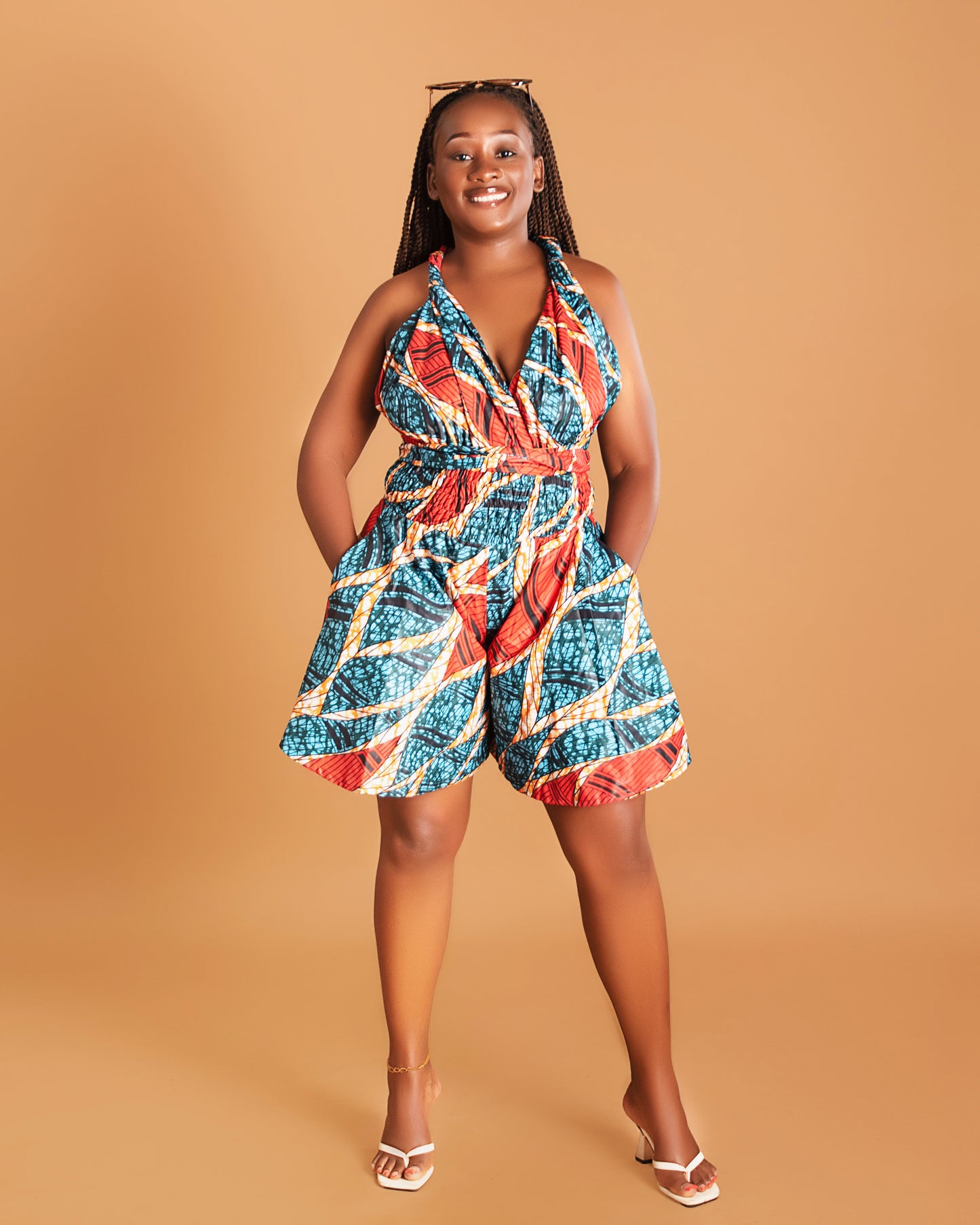 Ndio Women's African Print Infinity Romper