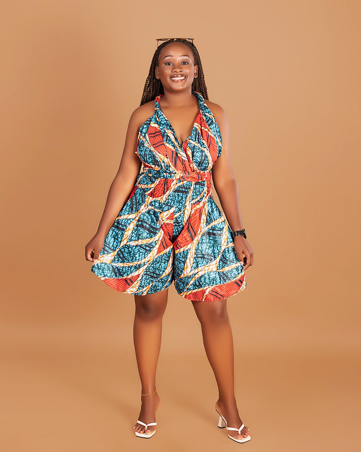 Ndio Women's African Print Infinity Romper