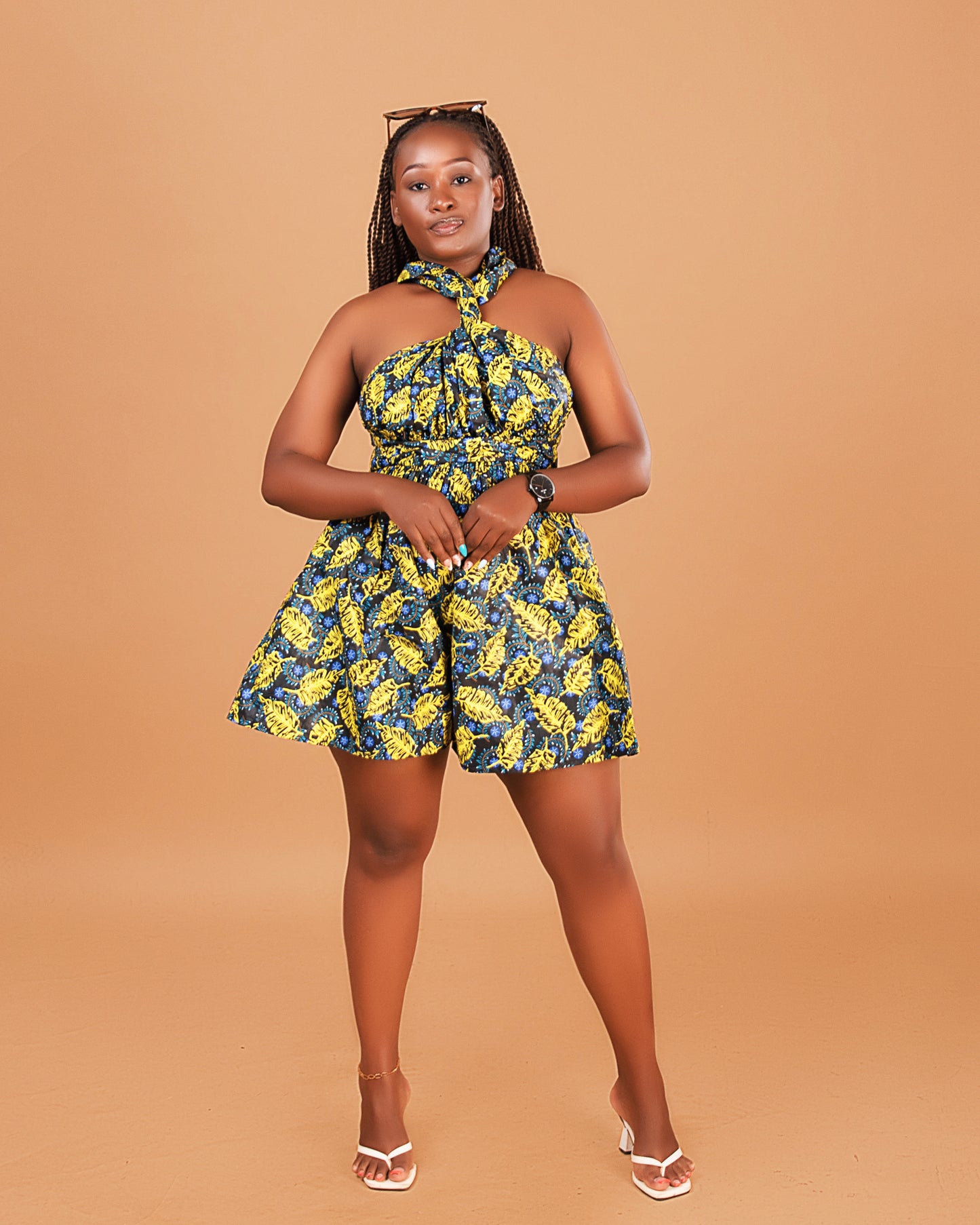 Ndio Women's African Print Infinity Romper