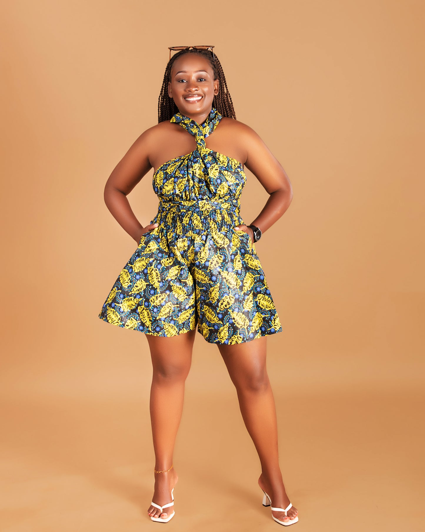 Ndio Women's African Print Infinity Romper