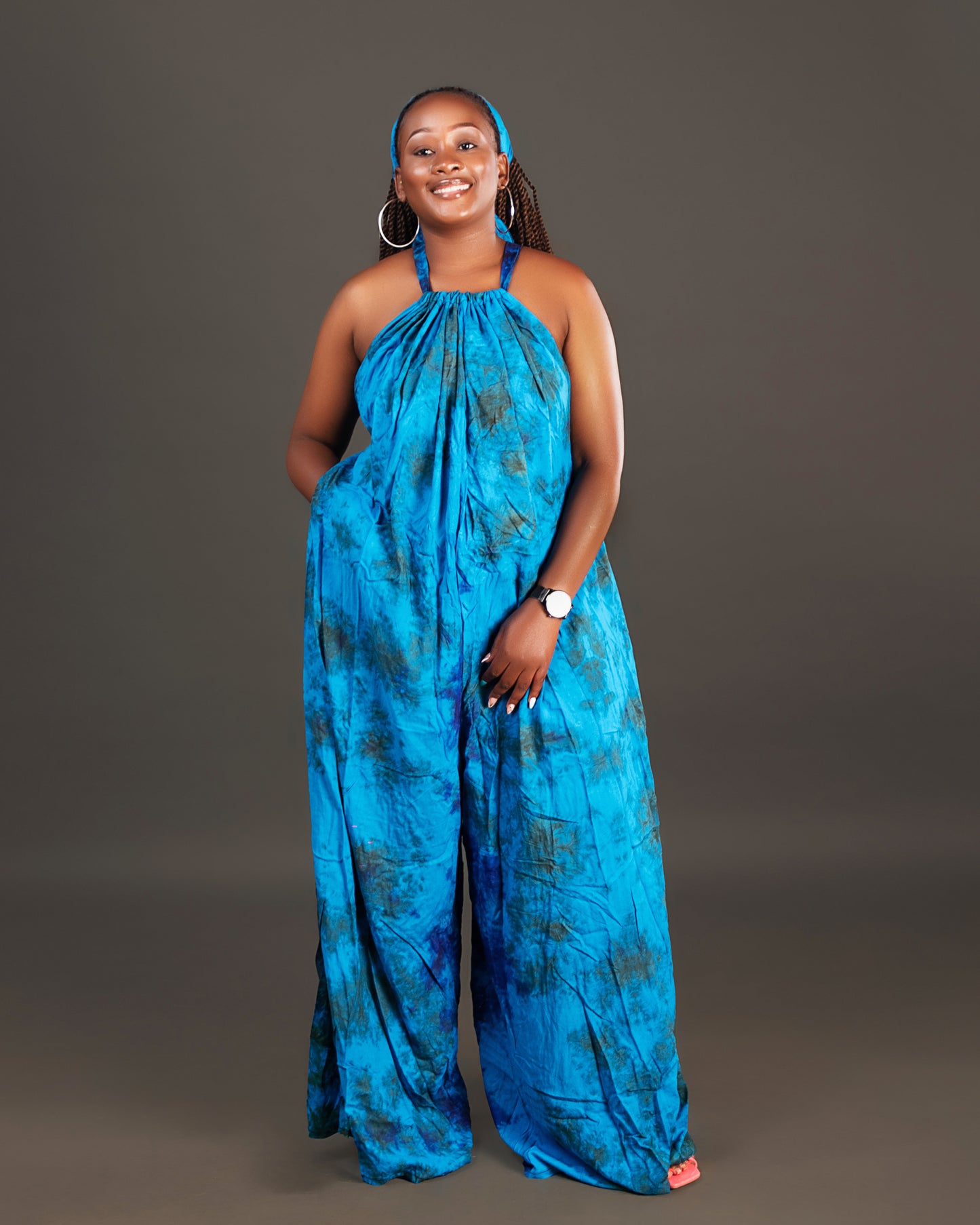 Wema Women's Backless Jumpsuit - Blue