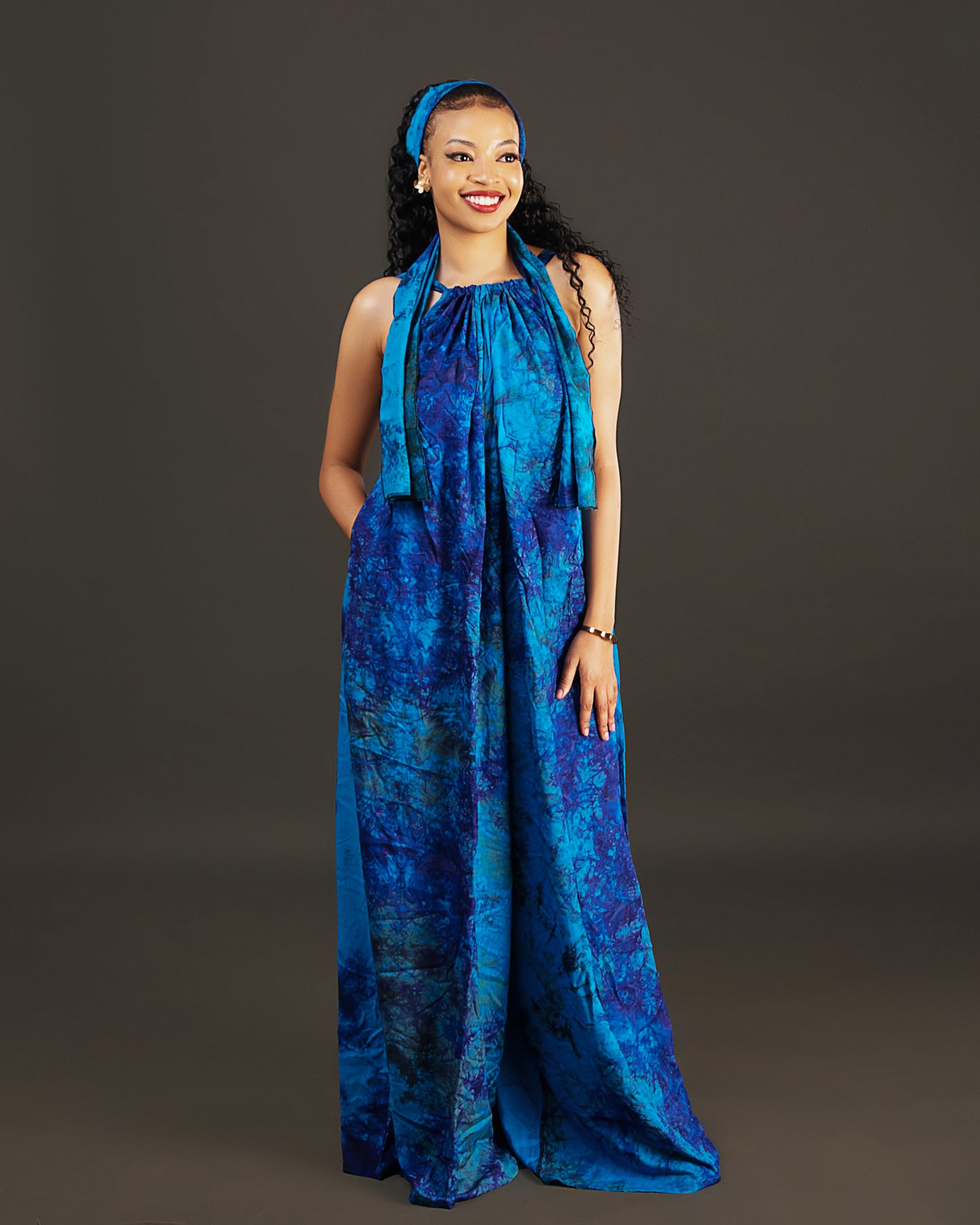 Wema Women's Backless Jumpsuit - Blue