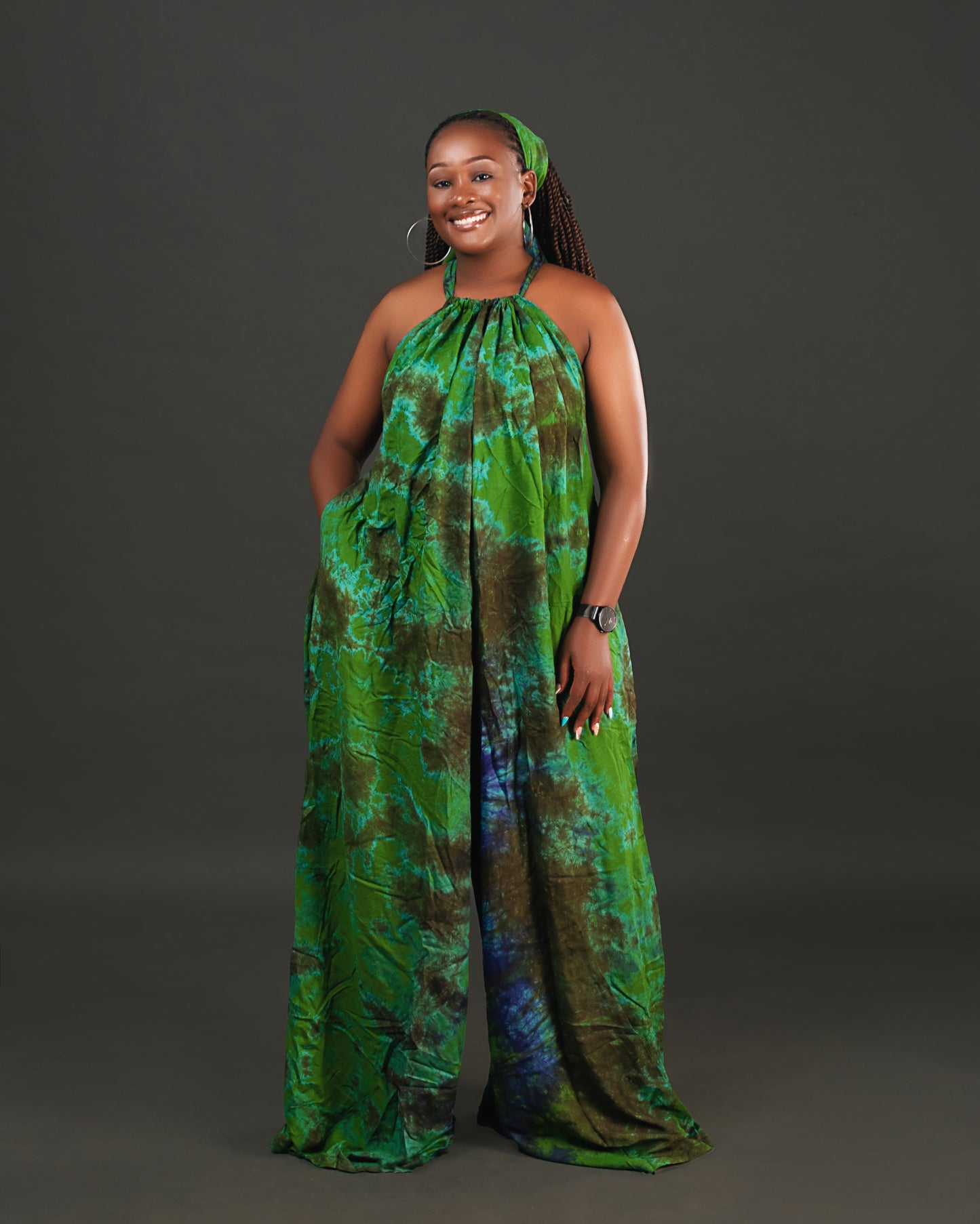 Wema Women's Backless Jumpsuit - Green