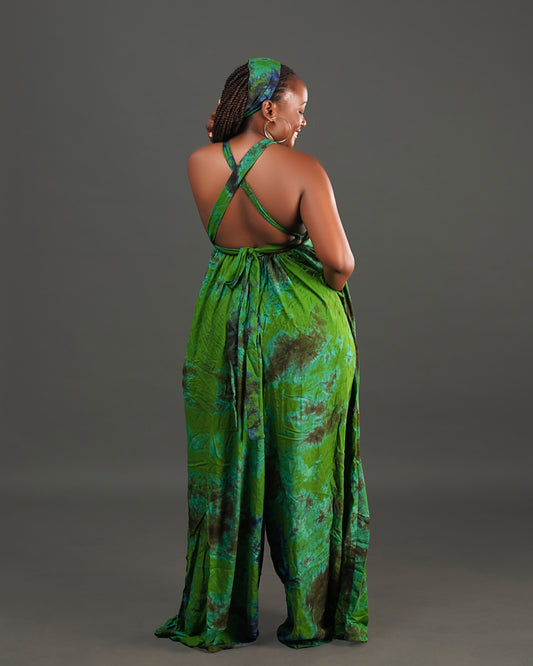Wema Women's Backless Jumpsuit - Green