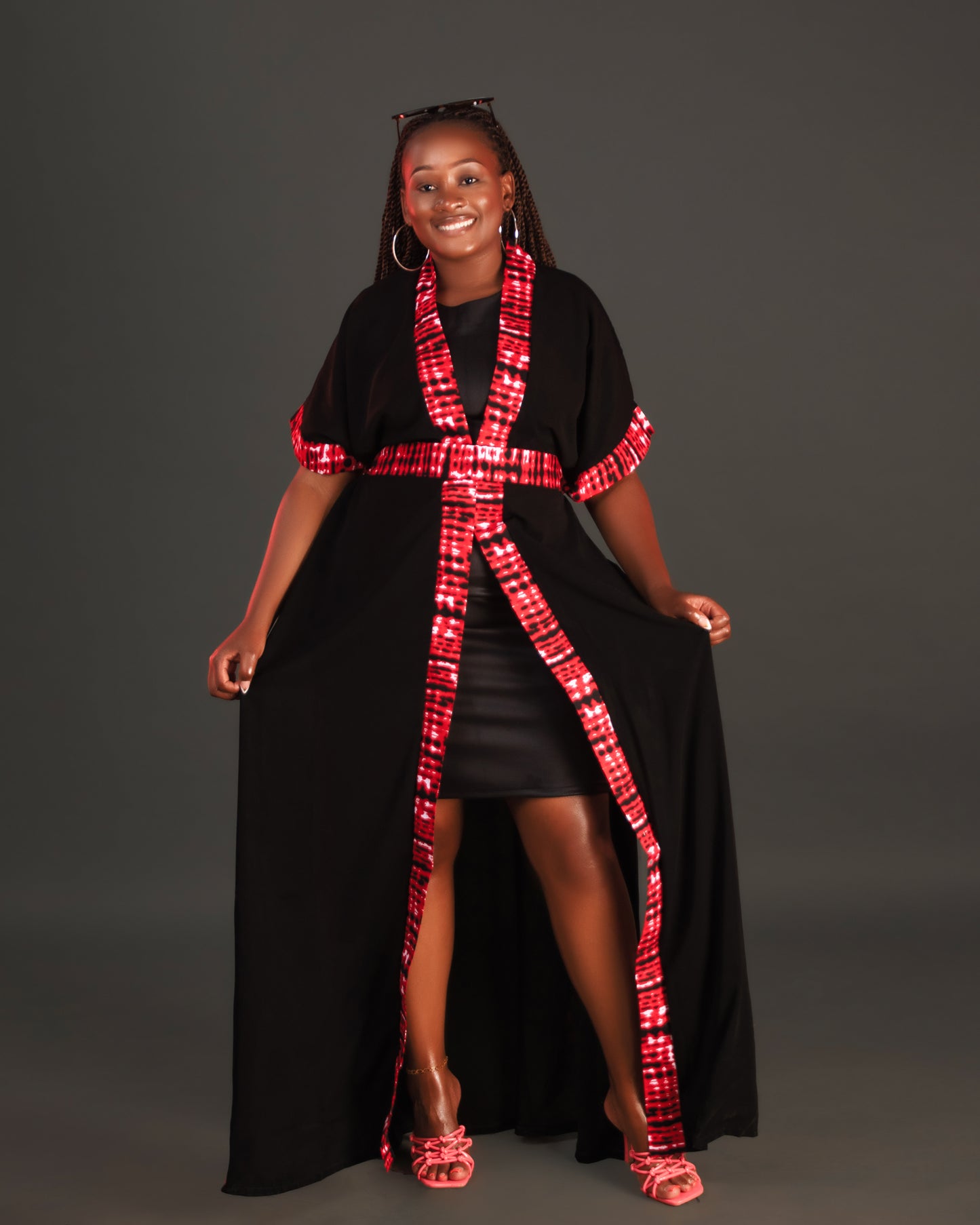 Lola Chiffon Kimono- Red