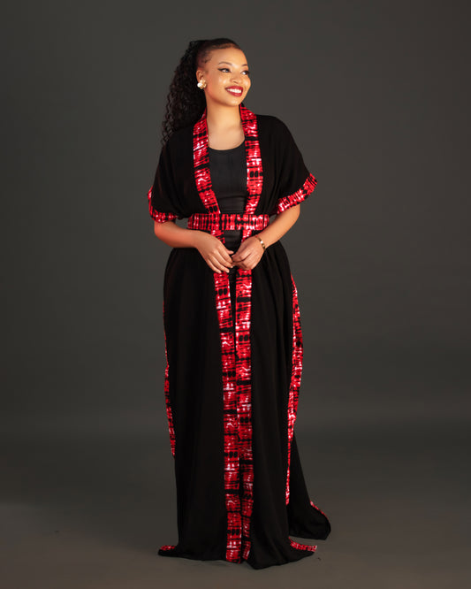 Lola Chiffon Kimono- Red