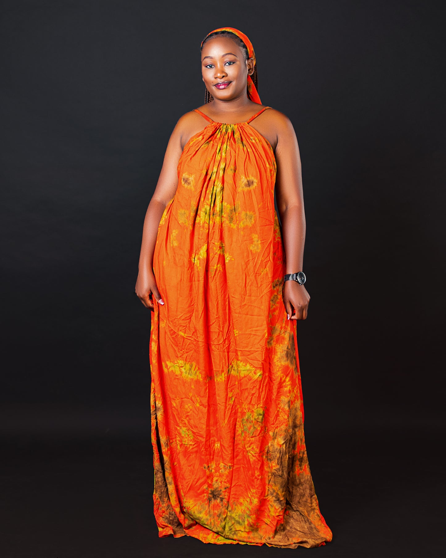 Zia Backless Maxi Dress | with in built boob support and head wrap