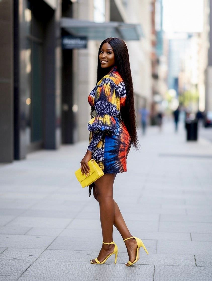 Farhia Women's African Print Wrap Dress