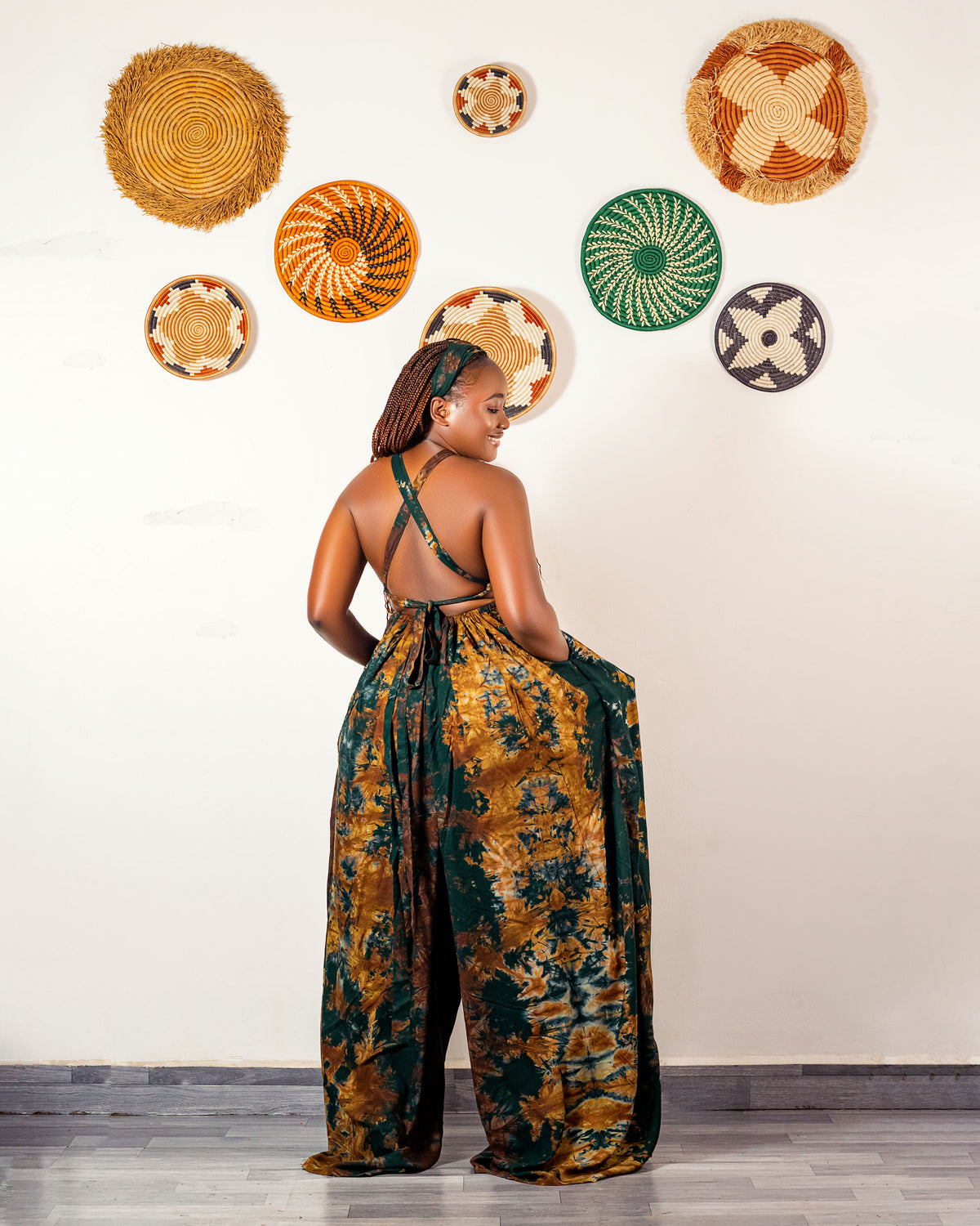 Wema Women's Backless Jumpsuit - Green