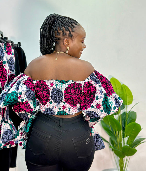 Shani Women's African Print Off-shoulder Top