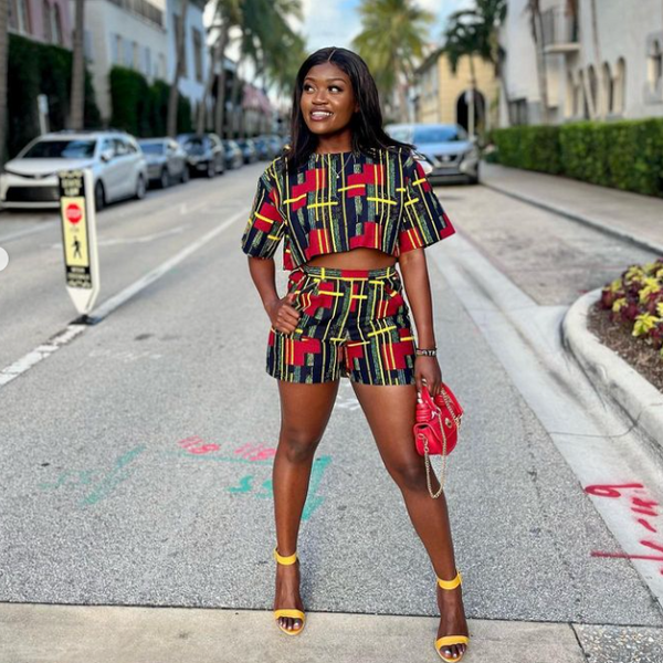 Lamu Women s African Print Wide Leg Short Set