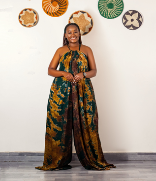 Wema Women's Backless Jumpsuit - Green
