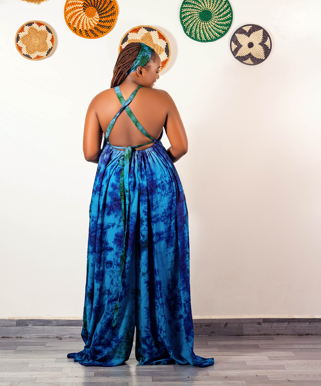 Wema Women's Backless Jumpsuit - Blue