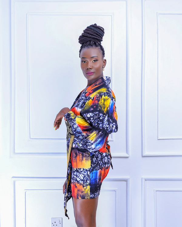 Farhia Women's African Print Wrap Dress