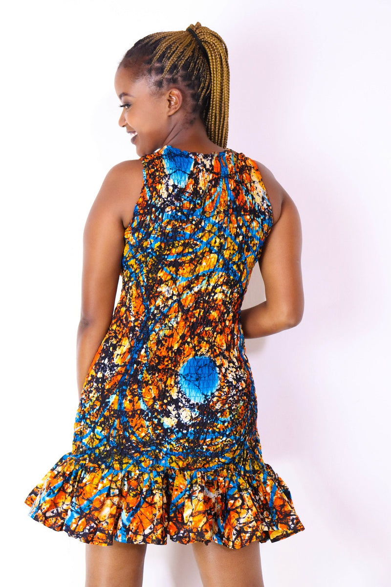 Jema Multicolored African Print Stretchy Dress