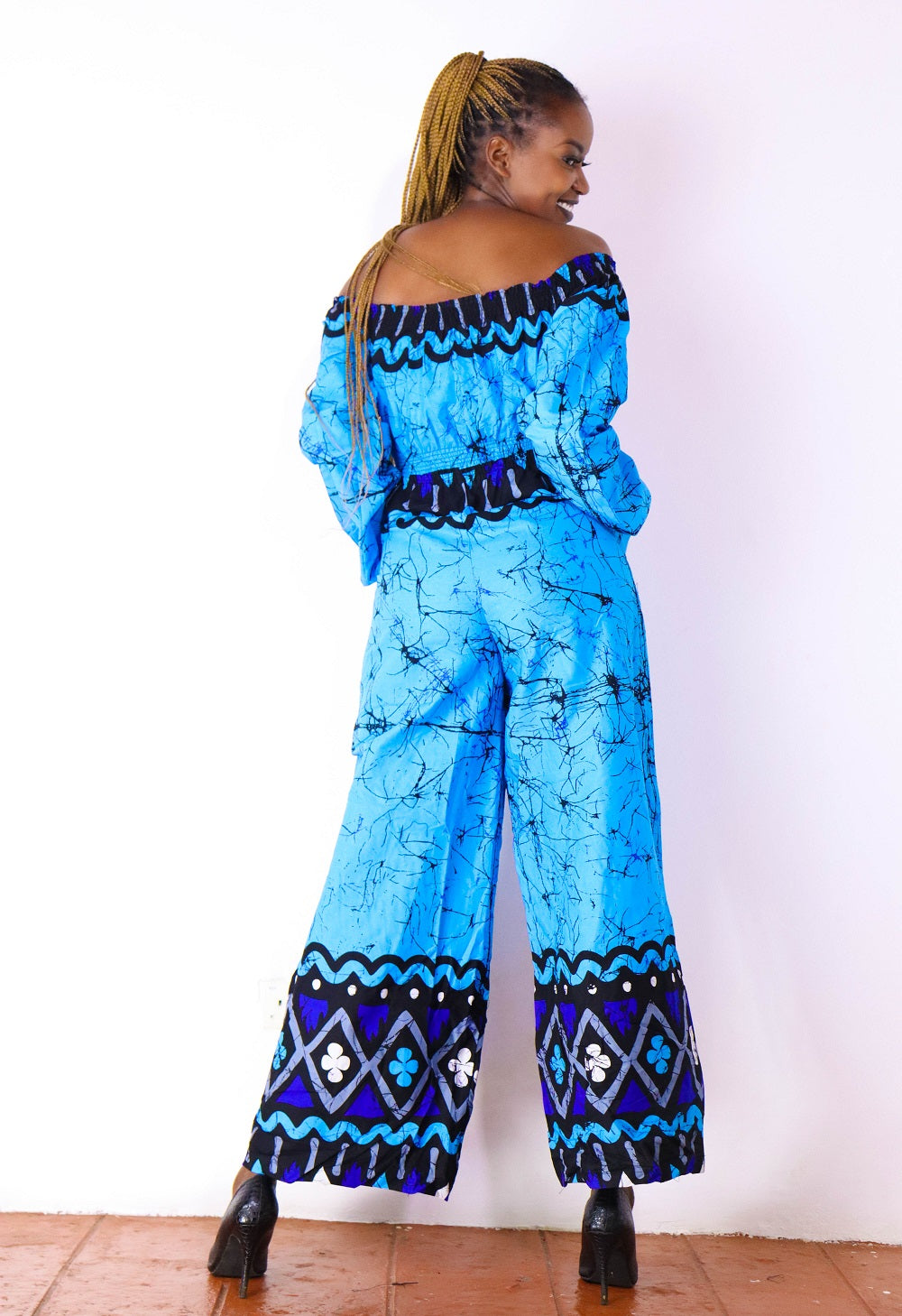 Ayaba Off shoulder Blue Jumpsuit